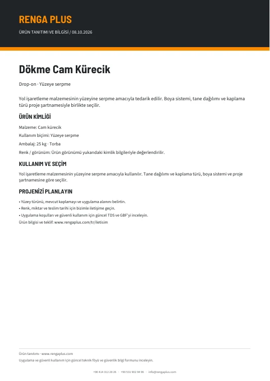 Dökme Cam Kürecik — ürün bilgisi kapağı