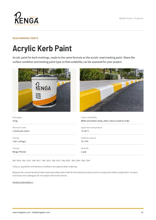 Acrylic Kerb Paint — Brochure cover