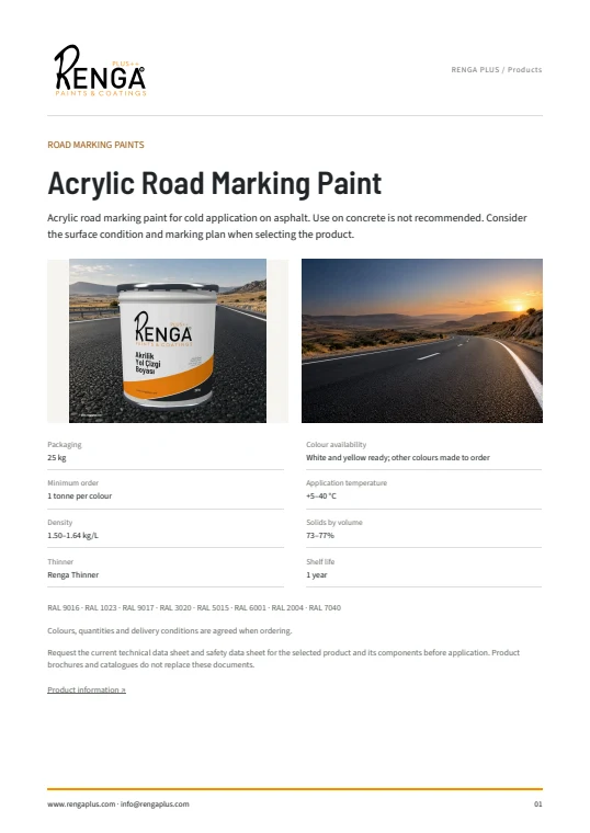 Acrylic Road Marking Paint — Brochure cover