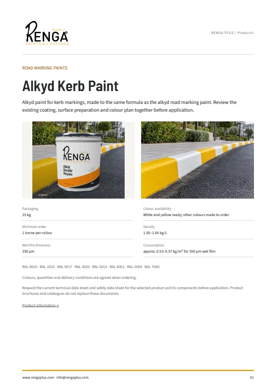 Alkyd Kerb Paint — Brochure cover