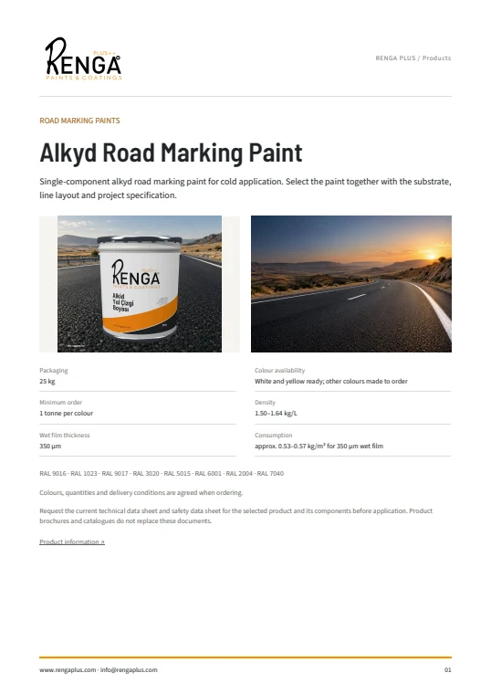 Alkyd Road Marking Paint — Brochure cover