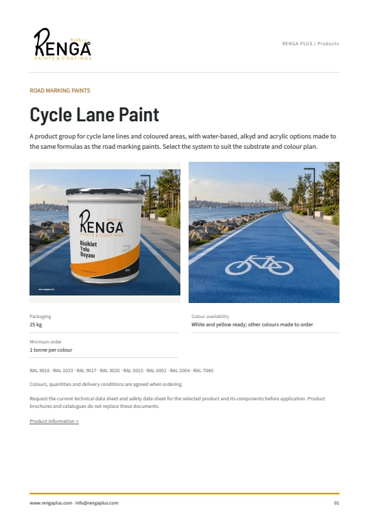 Cycle Lane Paint — Brochure cover