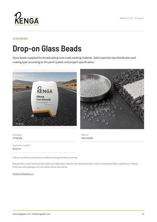 Drop-on Glass Beads — Brochure cover