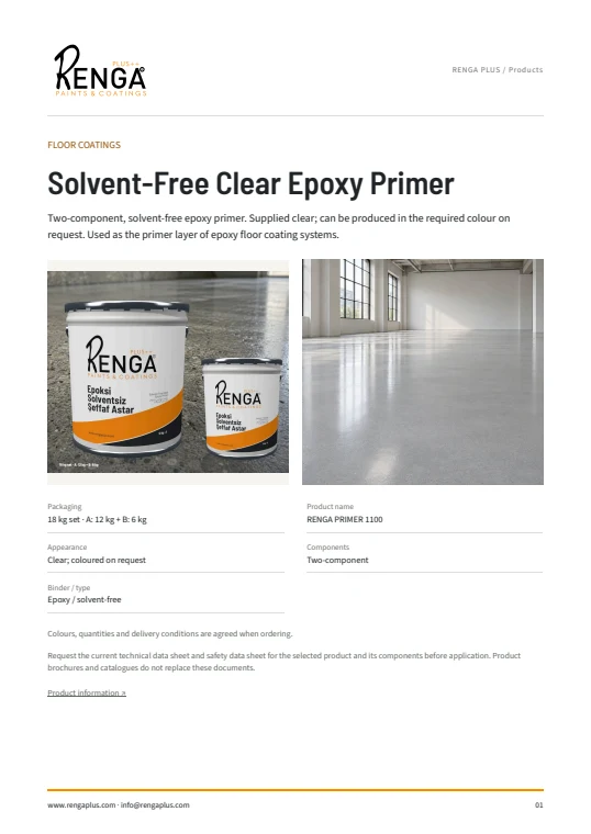 Solvent-Free Clear Epoxy Primer — Brochure cover