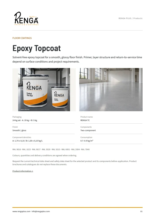Epoxy Topcoat — Brochure cover