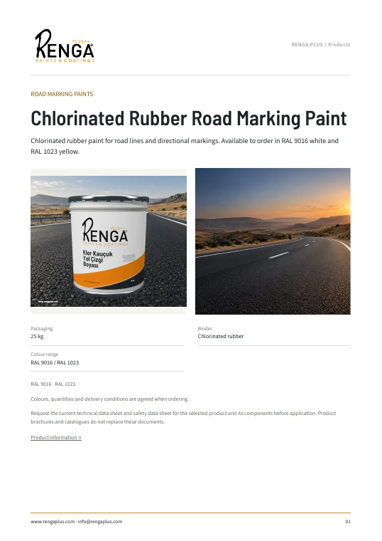Chlorinated Rubber Road Marking Paint — Brochure cover