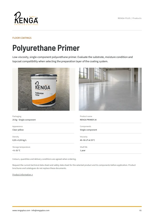 Polyurethane Primer — Brochure cover