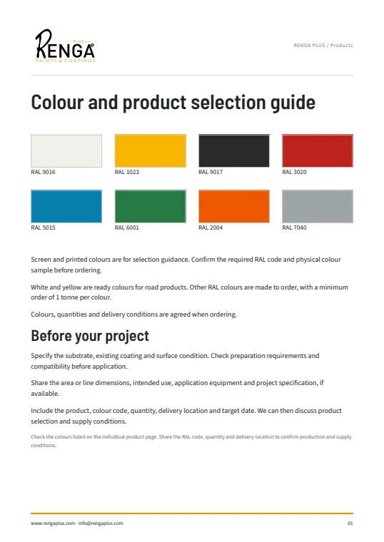 Colour and product selection guide cover