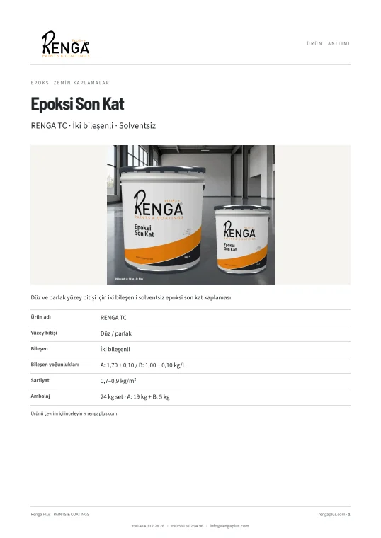 Epoksi Son Kat — broşür kapağı