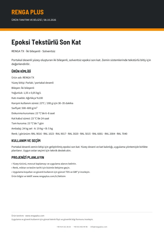 Epoksi Tekstürlü Son Kat — ürün bilgisi kapağı