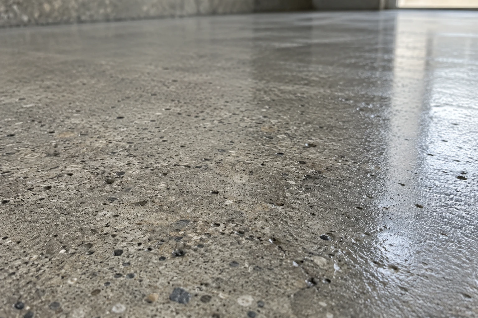 Beton üzerinde şeffaf astar yüzeyi